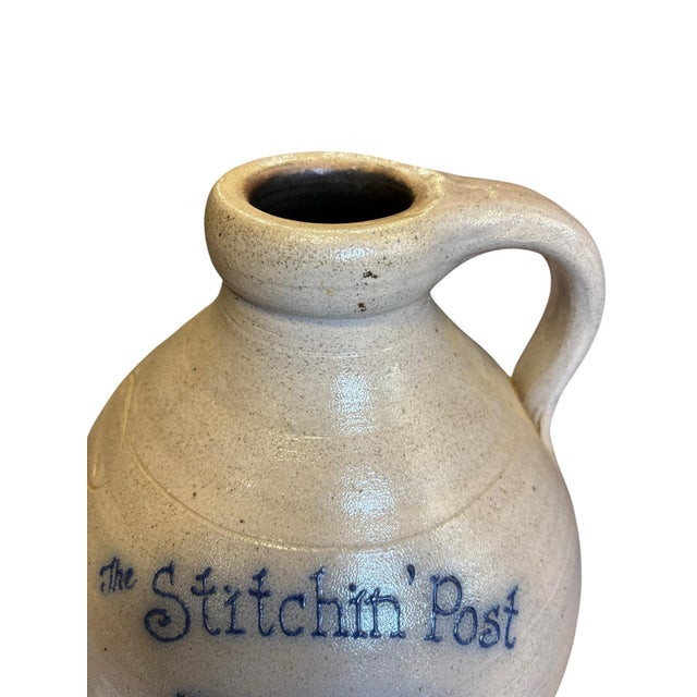 Wood Rowe Pottery 2 Gallon Salt Glazed Stoneware Jug – Stitchin’ Post Salisbury Nc Commemorative For Sale - Image 7 of 9