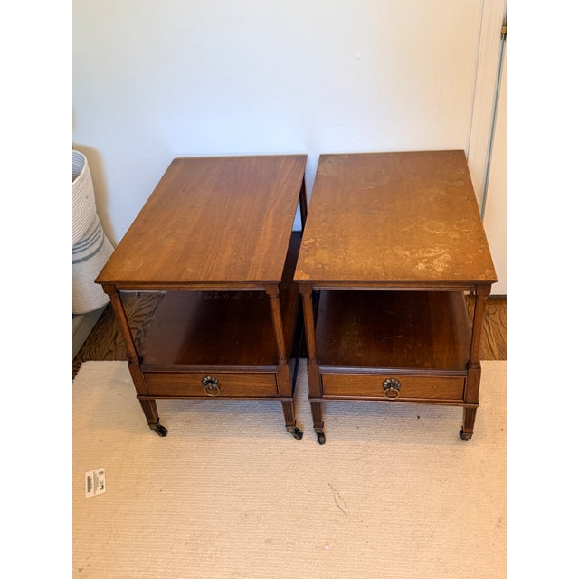 Hollywood Regency Pair of Vintage Georgetown Galleries Two Tier End Tables For Sale - Image 3 of 12