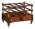 English 1940s Mahogany Magazine Rack on Casters with Faux Bamboo Accents For Sale