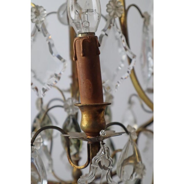 Chandelier with Clear Crystal Pendants and Champagne Smoky Glass For Sale - Image 10 of 18