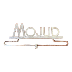 Mid Century Vintage Mojud Hosiery Chrome Display Sign – Department Store Advertising