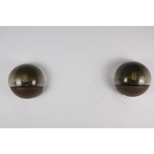 Mid-Century Wall Lamps in Glass and Plastic from Hillebrand, Germany, 1970s For Sale - Image 3 of 9