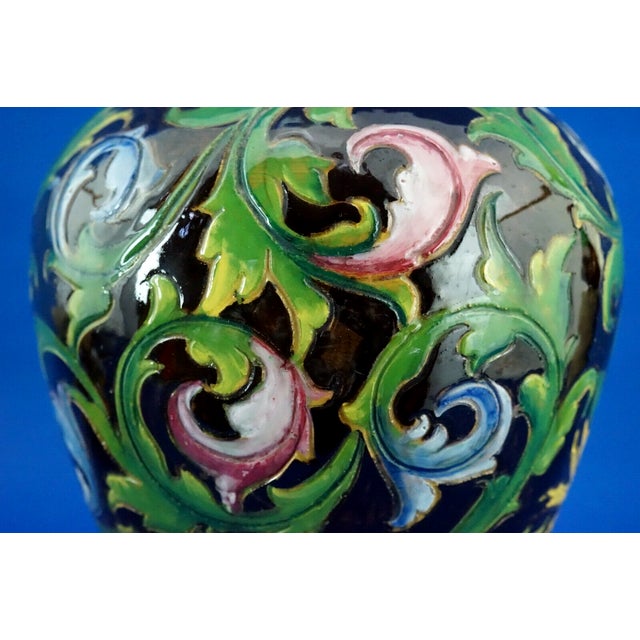 20th Century Scratched Majolica Ceramic Potiche Vase by Bartolomeo Rossi for CAS Savona Albisola, Italy, 1920s For Sale - Image 16 of 18