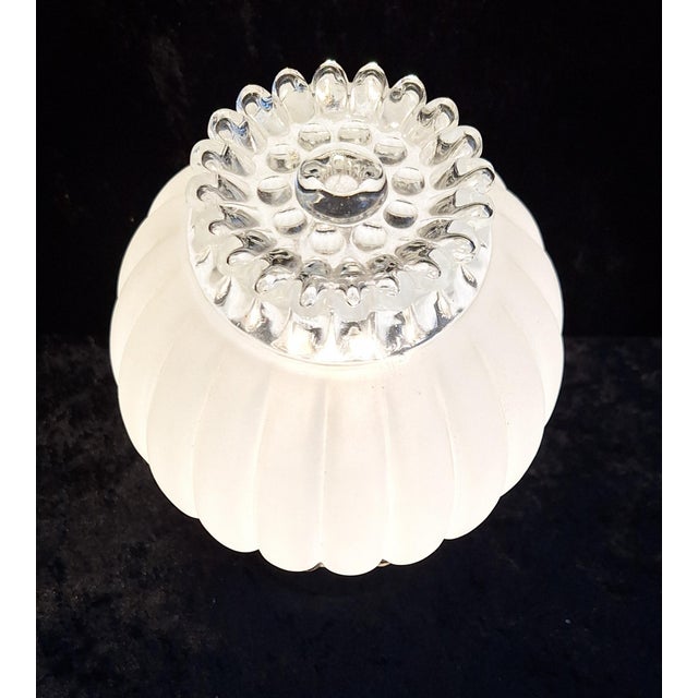 Vintage Table Lamp with Chrome-Plated Metal Base and Relief Glass Shade by Graewe, 1970s For Sale - Image 6 of 8