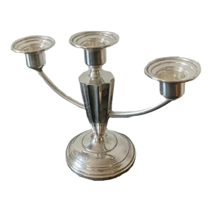 Early 20th Century Antique Sterling Silver Art Deco Three Arm Candelabra by Hamilton