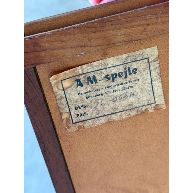 Mid 20th Century Vintage Danish Teak Wall Mirror Black Accent Frame Mid Century Modern Entryway Mirror For Sale - Image 5 of 9