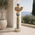 Marc Zimmerman "Long Face Totem Sculpture 2" Glazed Ceramic, 62 Inches Tall, Elongated Face and Bird, Multi-Color Glaze, Contemporary Art West Coast For Sale - Image 4 of 6