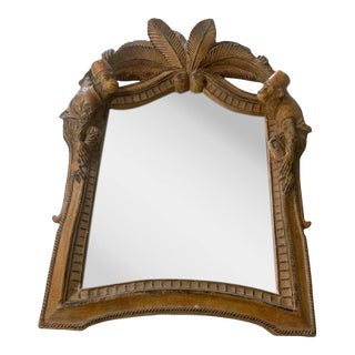 1980s Monkey and Palm Fronds Wall Mirror For Sale