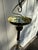 1920s Vintage Glass Heart Shade With Brass Hanging Fixture For Sale - Image 5 of 7