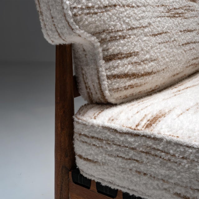 Vintage upholstered Teak Lounge Chair For Sale - Image 9 of 13