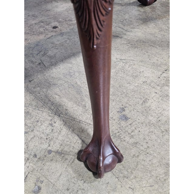 Pair Henkel Harris Chippendale Style Mahogany Claw & Ball Side Tables End Table For Sale - Image 12 of 14
