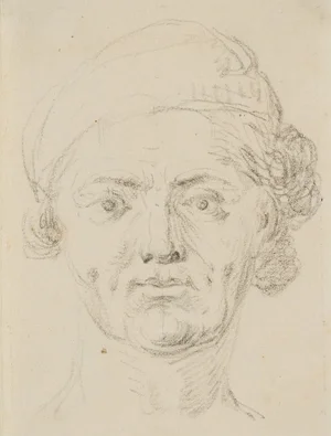 Portrait Study of a Man with a Cap, 1780, Pencil