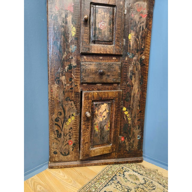 Antique Folk Corner Cabinet, 1850 For Sale - Image 18 of 18