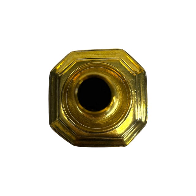 Single Diminutive Early 18th C. Queen Anne Octagonal English Brass Taperstick | Candlestick For Sale - Image 10 of 17