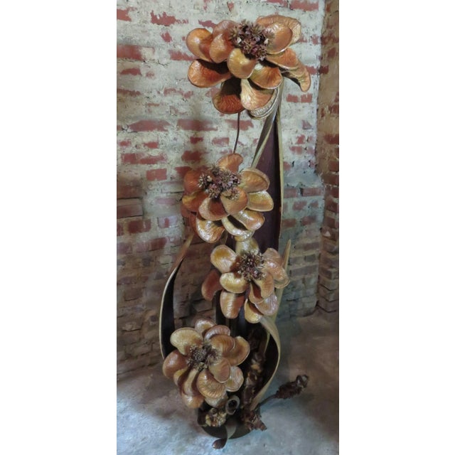 Vintage French Coco Paper & Banana Leaf Floor Lamp, 1970s For Sale - Image 8 of 13