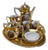 Viennese Porcelain Service with Golden Decorations, Set of 6 For Sale