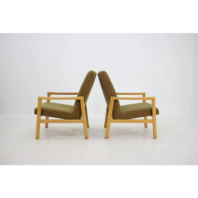 Set of Beech Armchairs, Czechoslovakia 1960s For Sale - Image 3 of 10