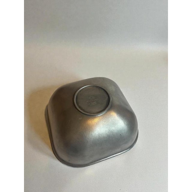 Silver Swedish Modern Pewter Bowl attributed to Edvin Ollers for Schreuder & Olsson, 1938 For Sale - Image 8 of 10