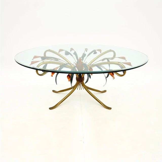 A stunning vintage gilt metal coffee table by Hans Kogl, made in Germany and dating from the 1970’s. It is beautifully...