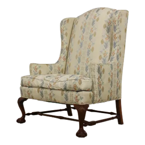 Oversized Wide Seat Custom Made Ball & Claw Wing Chair