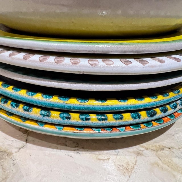 1960s Desimone Art Pottery Set Seven Assorted Plates Italy | Chairish
