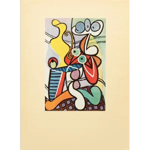 1960s After Pablo Picasso "Still Life With Pedestal Table", Period Full-Color Print