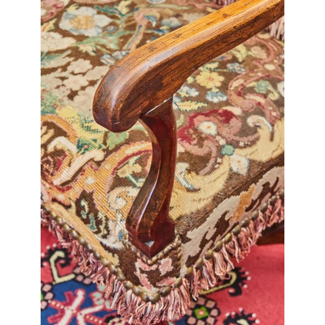 Neo-Renaissance Louis XIII Armchair with Tapestry For Sale - Image 3 of 7