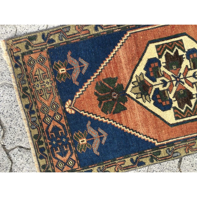 1960s Vintage Hand-knotted Area Rug For Sale - Image 4 of 6