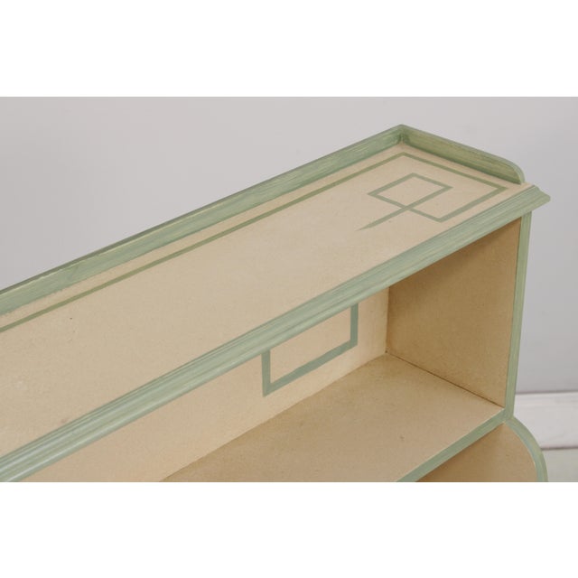 Pair Artist Signed Chinoiserie Style 2 Drawer Open Bookcases For Sale - Image 9 of 18