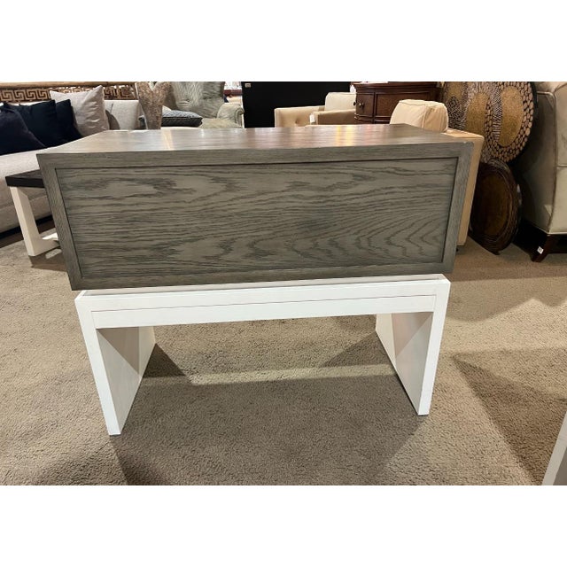 Modern Bernhardt Single Drawer Gray and White Nightstand For Sale - Image 3 of 6
