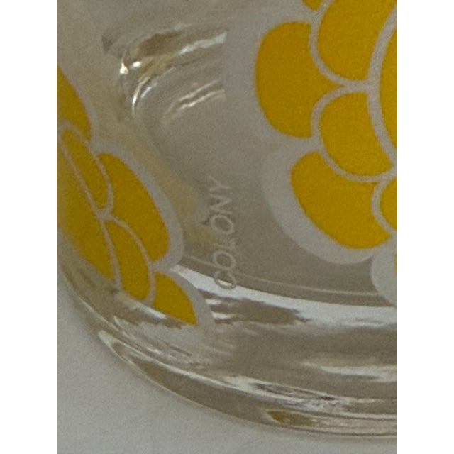 Mid-Century Modern Vintage Colony Glass Flower Glasses and Ice Bucket Set For Sale - Image 3 of 10