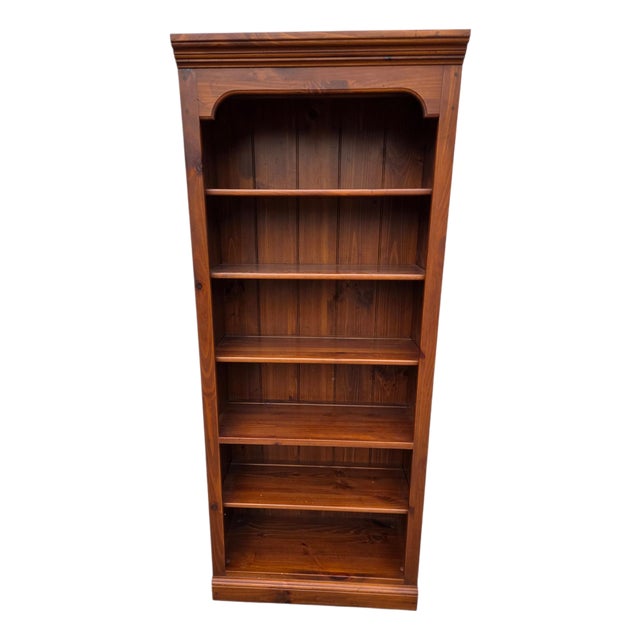 Ethan Allen Country Craftsman Bookshelf Cabinet Shelf Display Knotty Pine Hutch For Sale