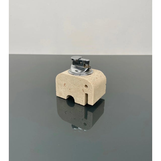 Italian Lighter Elephant in Travertine by Fratelli Mannelli, 1970s For Sale - Image 9 of 14