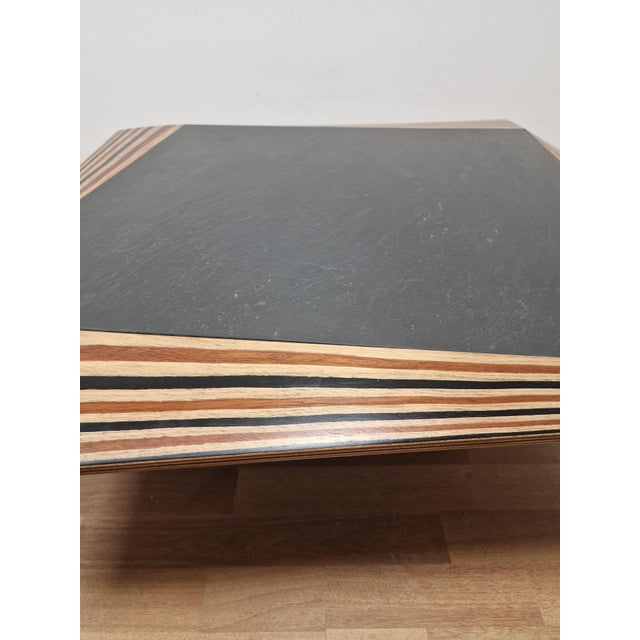 Vintage Coffee Table in Slate and Laminated Wood by Afra and Tobia Scarpa, 1970s For Sale - Image 15 of 17