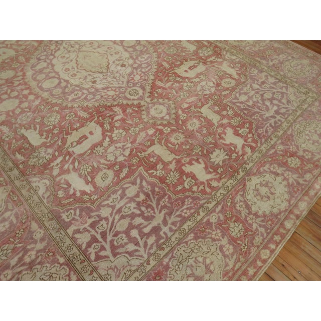 Room size Turkish Pictorial rug with a pictorial animal formal design, circa early 20th century.