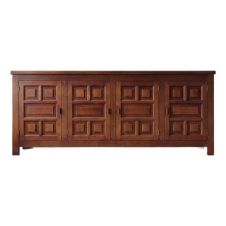 Vintage French Brutalist Sideboard, 1970s For Sale