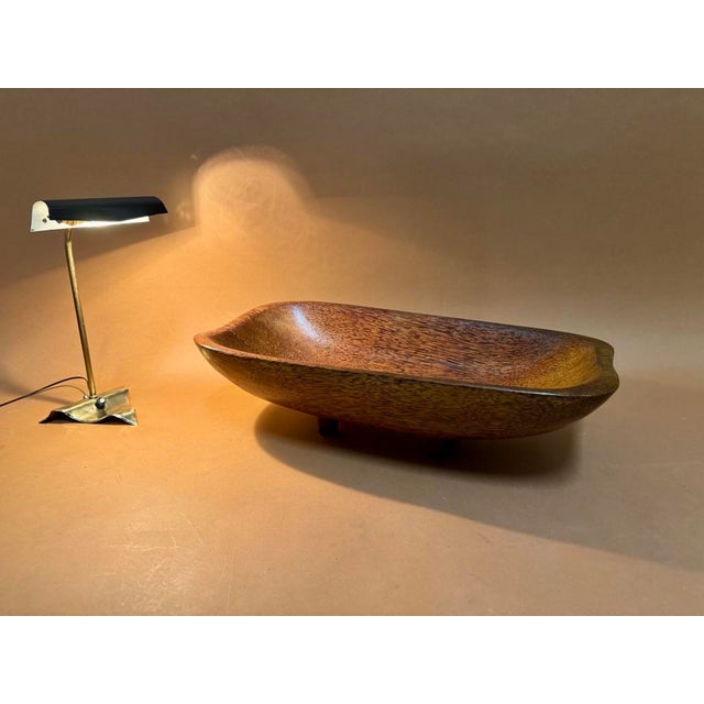 Mid-Century Modern Large Palm Wood Fruit Basket, 1950 For Sale - Image 3 of 8