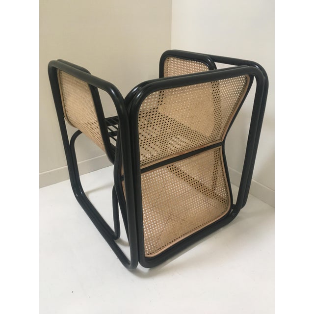 Large Rattan Armchair with Cane Back and Seat For Sale - Image 4 of 16