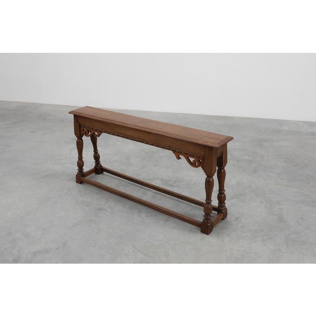 Antique Jacobean Carved Oak Bench, 1600s For Sale - Image 6 of 13