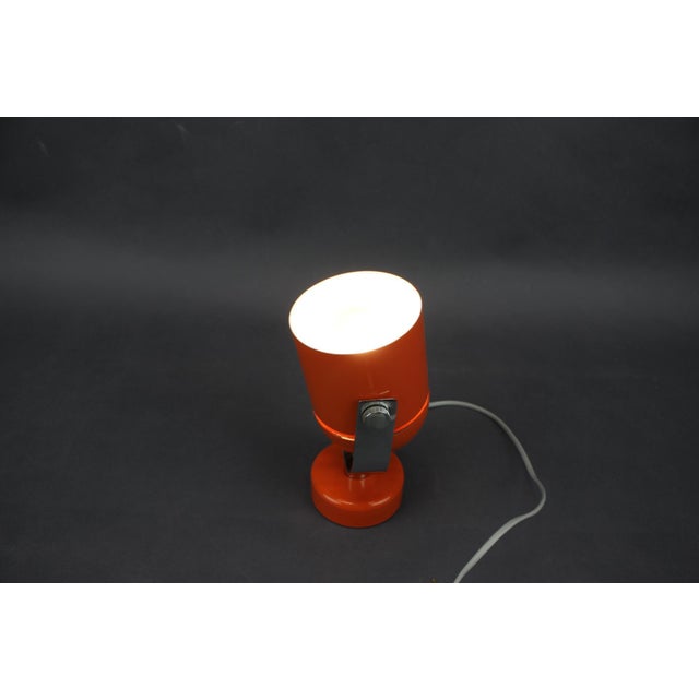 Metal Orange Metal and Chrome Lamp by Stanislav Indra, Former Czechoslovakia, 1970s For Sale - Image 7 of 9