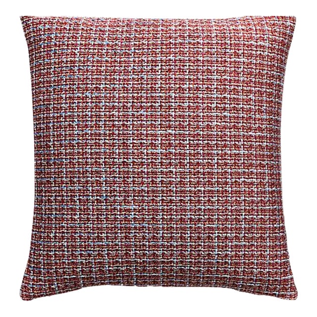The House of Scalamandré Highland Chenille Pillow, Raspberry Fizz For Sale