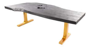 98" Inch Black Living Edge Desk or Dining Table