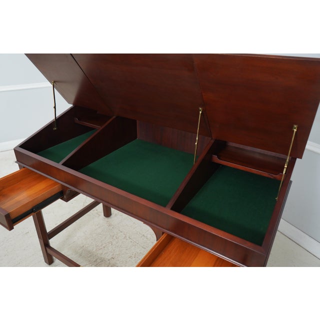 1990s Jofco Mahogany Inlaid Bankers Architects Desk For Sale - Image 5 of 18