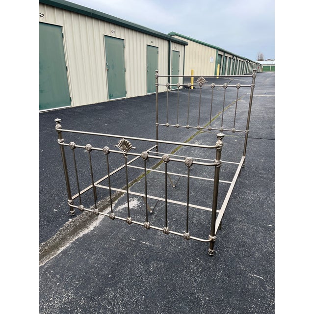 Mid 20th Century Victorian Brass Queen Bed Frame For Sale - Image 5 of 12