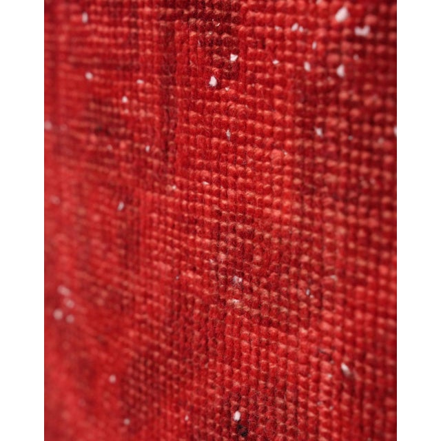 1970s Vintage Turkish Handmade Wool Cotton Red Runner Rug For Sale - Image 9 of 11