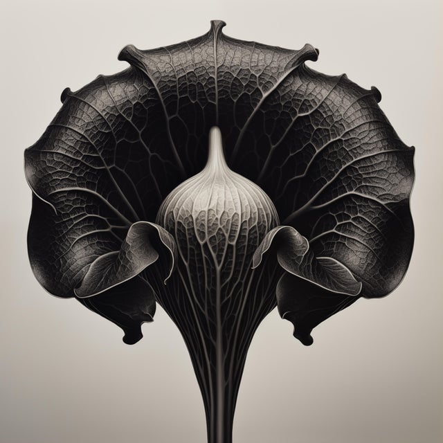 Dipsacus Strigosus Flower No. 3 — Black and White Vintage Botanical Photography Print For Sale