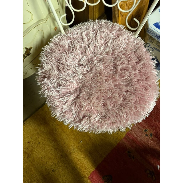 White 1960s Mid-Century White Iron Vanity Chair For Sale - Image 8 of 9