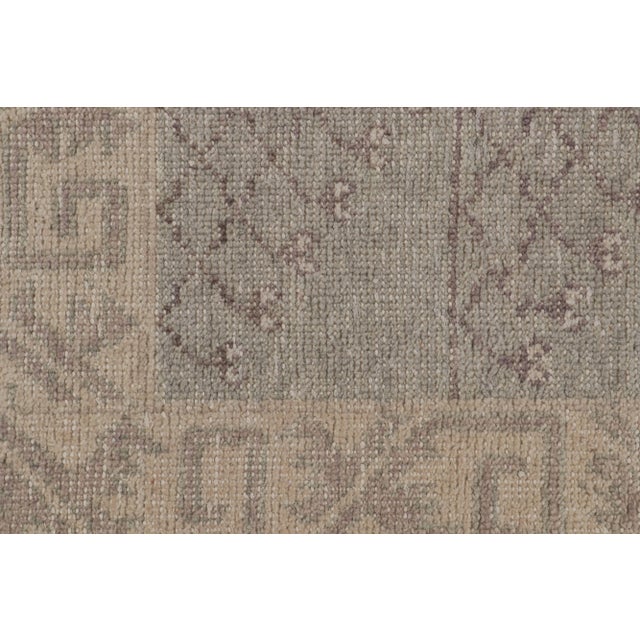 Rug & Kilim’s Tribal Style Rug With Mauve and Pastel Blue Geometric Patterns For Sale In New York - Image 6 of 7