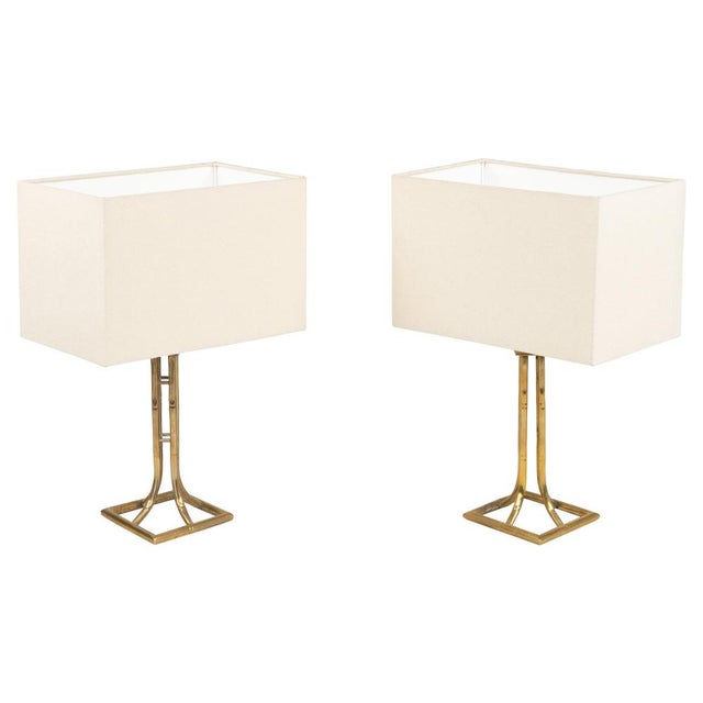 Table Lamps in Brass and Faux Bamboo, Italy, 1960s, Set of 2 For Sale - Image 14 of 14