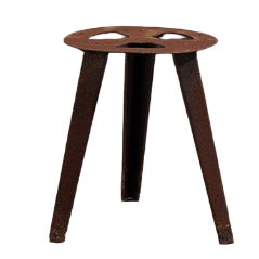 Industrial Stool in Wood For Sale